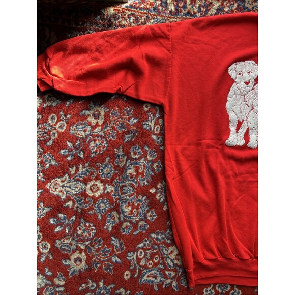 Linda Lori Heads & Tails Red Sweater Dogs XL Vintage - Picture 6 of 8